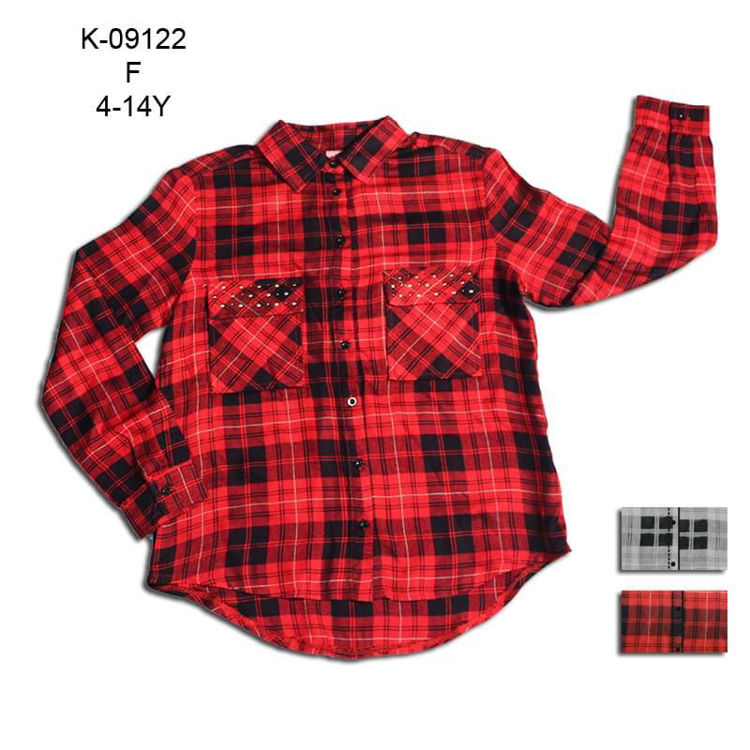 Picture of K09122 GIRLS CHECKED CASUAL/ SMART SHIRT